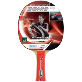 Donic-Schildkroet Donic-Schildkr? Waldner 600 Table Tennis Bat, PLS Handle, 1.8 mm Sponge, 2-Star Donic Pad - ITTF, 733862, Black/Red/Brown, Medium