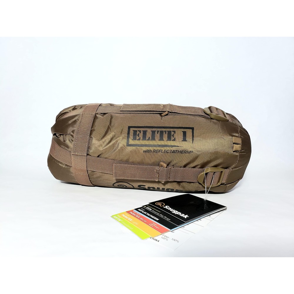 Snugpak Softie Elite 1 Sleeping Bag, 47 Degree, Expanda Panel System for Extra Space, Coyote