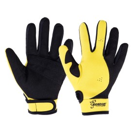 Seavenger Abyss Dive Gloves 1.5mm Neoprene Mesh Scuba Diving, Wakeboarding, Spearfishing (Yellow, Medium)