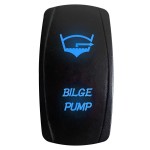 50 Caliber Racing Rocker Switch ON/Off LED Backlit-Bilge Pump- UTV, Auto, Boat 20A 12V (Blue)