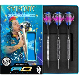 Peter Wright Snakebite Euro 11: 24g Tungsten Darts Set with Flights and Stems