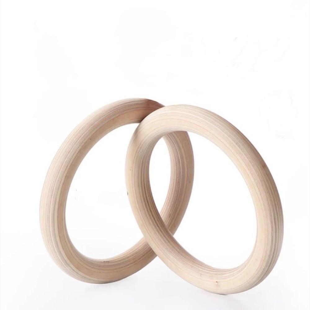 One Pair Wood Gym Rings Teens or Adults Gym Rings(No Straps) (Betula wood)