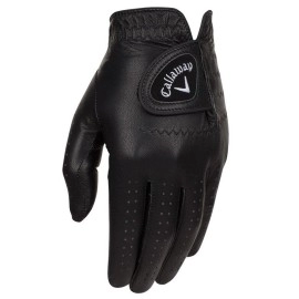 Callaway Golf Men's OptiColor Leather Glove, Black, Medium/Large, Worn on Left Hand