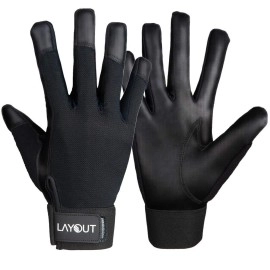 Layout Ultimate Frisbee Gloves - Ultimate Grip and Friction to Enhance Your Game! Perfect for Ultimate, DG and All Disc Sports! (Black, Small)
