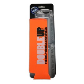 DoubleUp, Double Can Cooler (Orange) - The Can Cooler that Holds Two Cans - Perfectly Fits Two 12oz or Two 16oz cans in this Double Can Coolie.