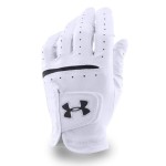 Under Armour Mens Strikeskin Tour Golf Gloves , White (100)/Black , Left Hand Medium/Large