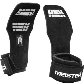 Meister Elite Leather Weight Lifting Grips w/Gel Padding (Pair) - X-Small