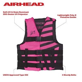 Airhead Women�s Trend Life Jacket, Coast Guard Approved, Small/Medium, Pink