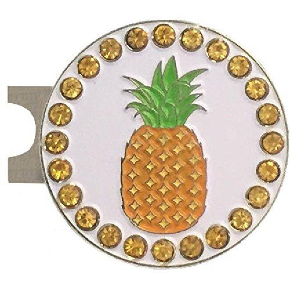 Giggle Golf Bling Pineapple Golf Ball Marker with A Standard Hat Clip