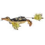 Savage Gear 3D Duck Fishing Bait, 4 1/4 oz, Wood Duckling, Realistic Contours, Colors & Movement, Durable ABS Construction, Versatile Rigging Options, Dual Smash Tails, Dual Treble Hook Configuration