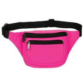 Yens Fanny Pack for Men Women - Waist Bag Pack - Lightweight Belt Bag for Travel Sports Hiking (FN-03 3-Zip, Neon Pink)