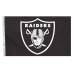 Fremont Die NFL Oakland Raiders Oakland Raiders 2 Ft. X 3 Ft. Flag with Grommets, Black, (92004B)