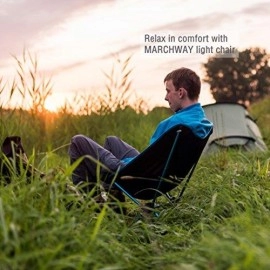 MARCHWAY Ultralight Folding Camping Chair, Portable Compact for Outdoor Camp, Travel, Beach, Picnic, Festival, Hiking, Lightweight Backpacking (Sky Blue)