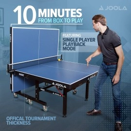 JOOLA Inside 25mm Table Tennis Table with Net Set - Features 10-Min Assembly, Playback Mode, Compact Storage