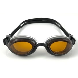 Snake & Pig Basilisk Swimming Goggles, Comfortable Fit for Adult Men Women Youth Kids Children (Black, amber lens)