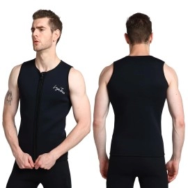 LayaTone Wetsuit Vest Mens Womens 2mm Neoprene Sleeveless Wet Suit Tops with Front Zipper, for Swimming Diving Surfing Snorkeling Canoeing