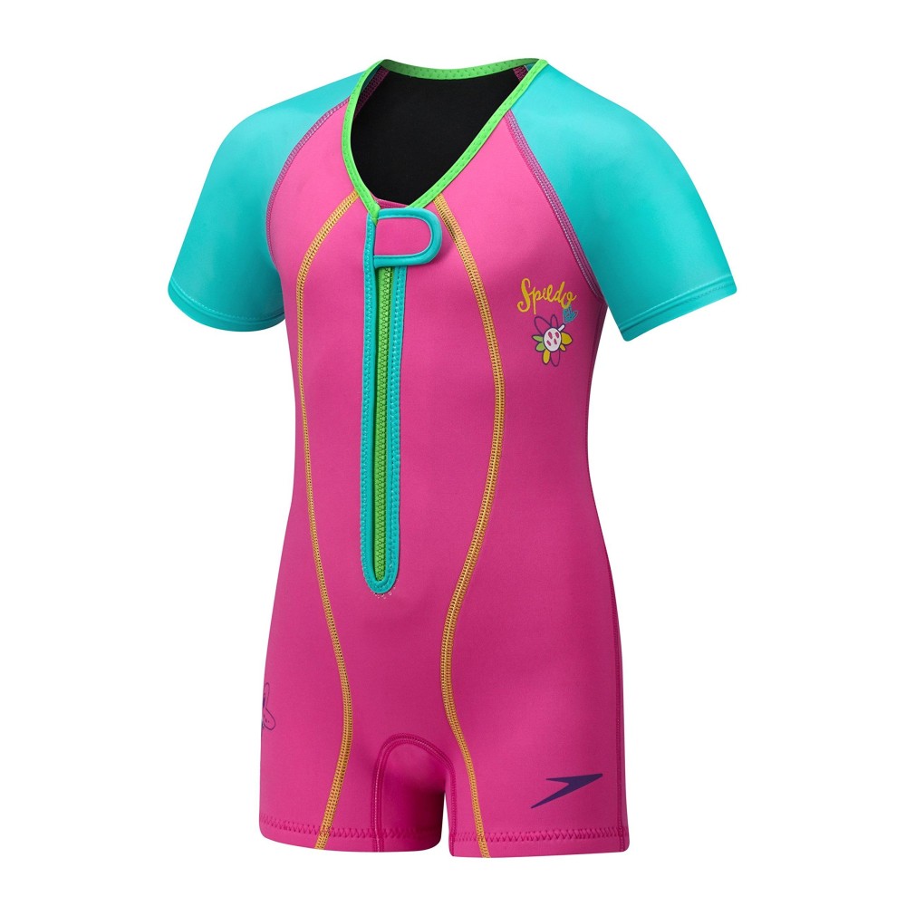 Speedo Unisex-Child UV Thermal Swimsuit Begin to Swim UPF 50 , Berry, 6/6X (Little Kids)