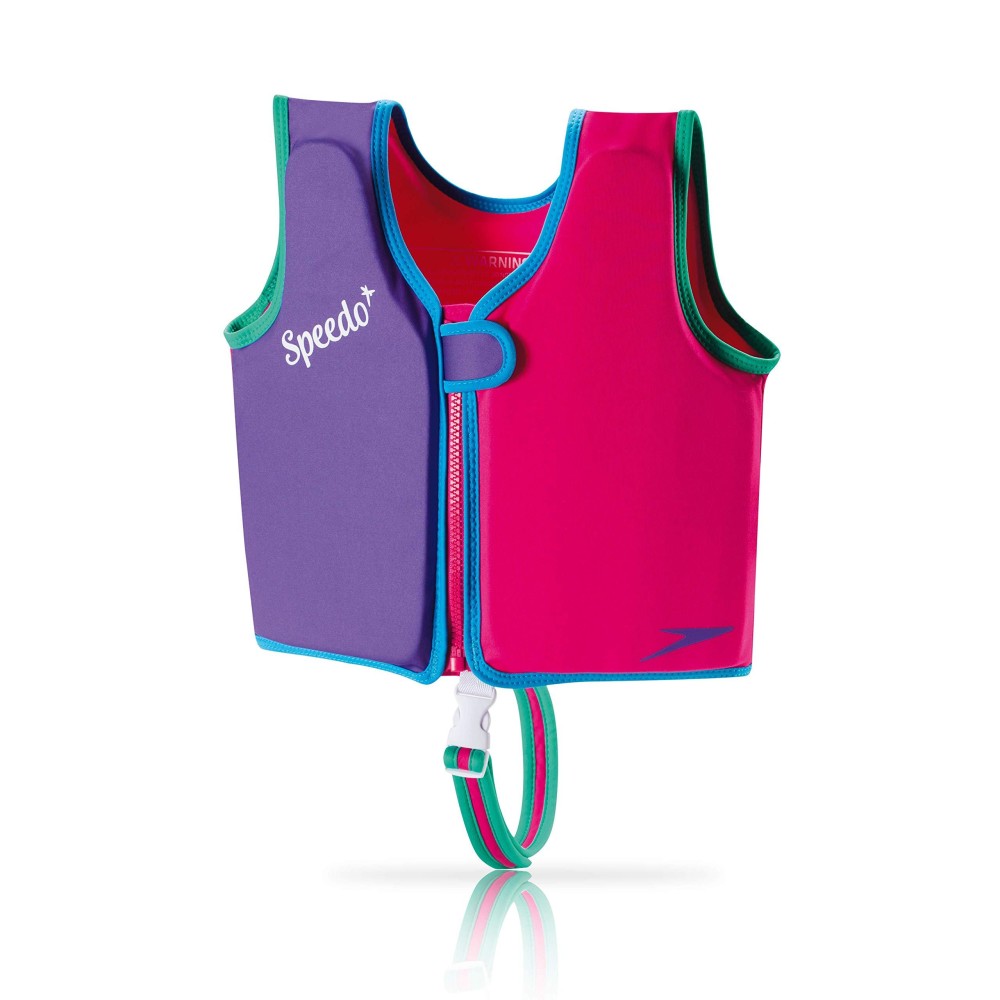 Speedo unisex-child Swim Flotation Classic Life Vest Begin to Swim UPF 50,Berry/Grape,Medium