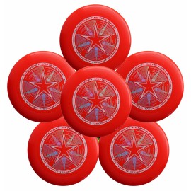 Discraft Ultra-Star 175g Ultimate Frisbee Sport Disc (6 Pack) Bright Red