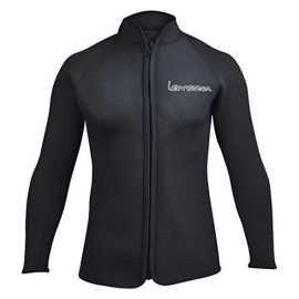 Lemorecn Adult's 3mm Wetsuits Jacket Long Sleeve Neoprene Wetsuits Top (2031black-XL)