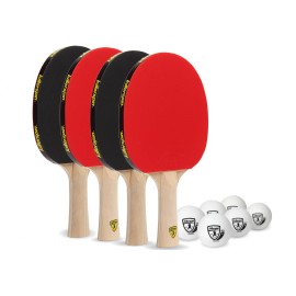 Killerspin Jetset 4U Classic Set of 4 Recreational Ping Pong Paddles and 6 White Balls (Model: 112-06)