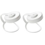 Nalgene 32oz Wide Mouth Water Bottle Cap Replacement White Loop Top Lid (2-Pack)