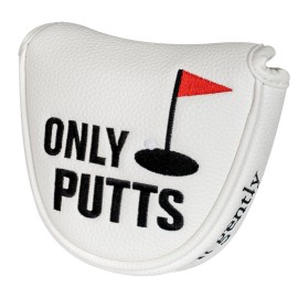 Craftsman Golf White Only Putts Mallet Putter Headcover for Heel Shaft Putters with Strong Magnetic Buckle