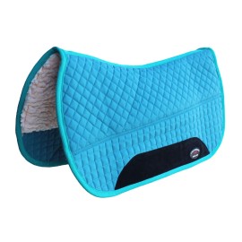 CHALLENGER Equine Western Horse Saddle PAD 28X30 Double Back Fleece Lined Blue Turquoise 3997