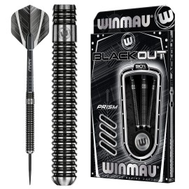 Winmau Blackout 22 Gram Tungsten Darts Set with Flights and Shafts (Stems)