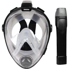 Deep Blue Gear - Vista Vue Full Face Snorkeling Mask, Black/Clear Silicone, Large/X-Large
