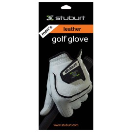 Stuburt Golf STGLV10 Mens Urban Golf Glove with Cabretta Leather & Microfibre, White/Black, Mens Left Hand X-Large