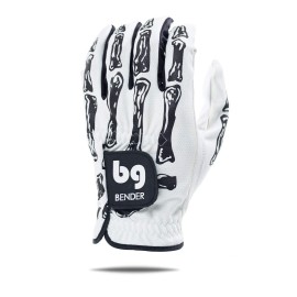 BG Bender Golf Glove Wear On Left (White Bones, Mens XL)