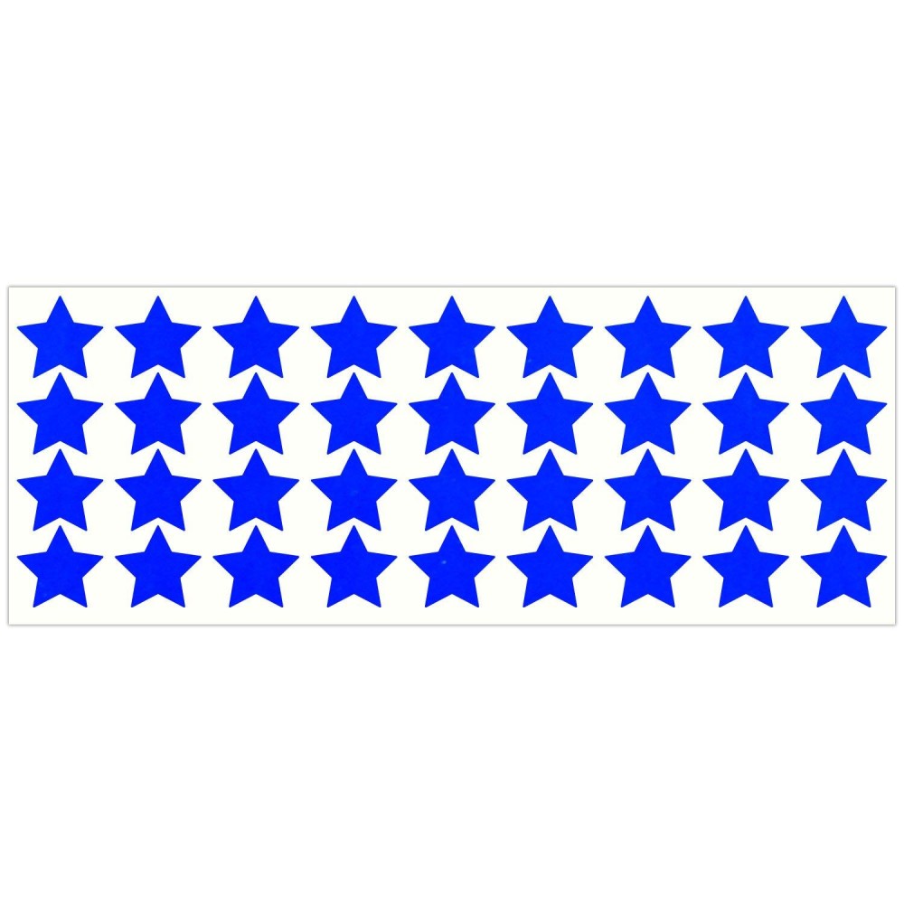 LiteMark Reflective Blue 1 Inch Stars Sticker Decals for Helmets, Bicycles, Strollers, Wheelchairs and More - Pack of 36