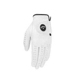 Callaway Mens Opti Flex Golf Glove, White, X-Large, Worn on Left Hand