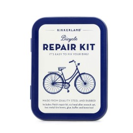 Kikkerland Bike Tin Repair Kit, DIY Bike Repair & Maintenance Tools, High Quality Steel and Rubber, Includes 6 Headed Allen set, Best for Quick Fixes