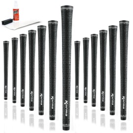 Karma Velour Full Cord Standard Golf Grip Kit (with 13 golf grips, tape strips, solvent, rubber shaft clamp)