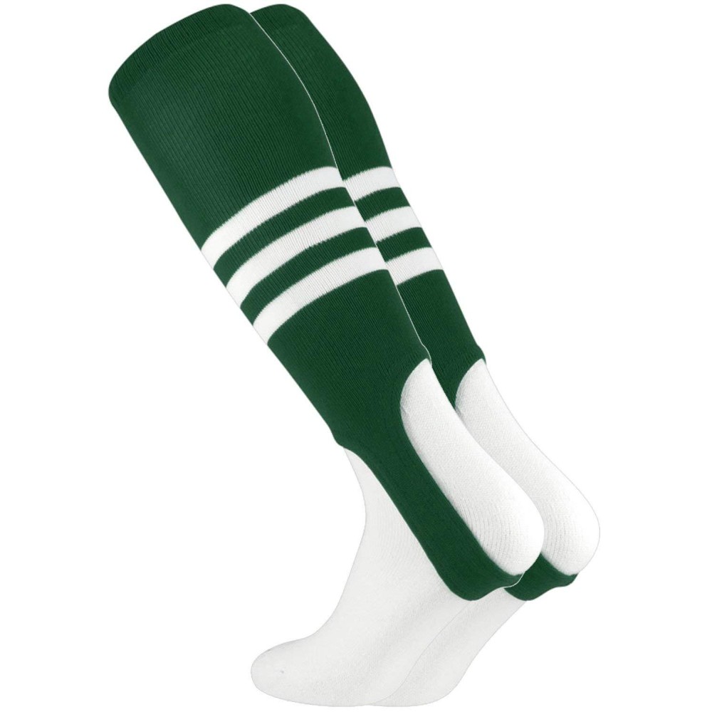 TCK Striped Baseball Stirrups Pattern B (Dark Green/White, Large)