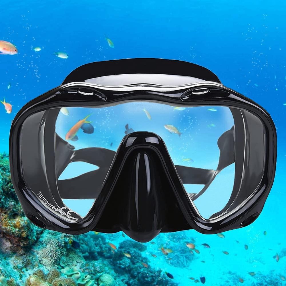 Snorkeling Diving Masks ,Scuba Diving Goggles with 180 Degree View and Tempered Glass for Adults and Youth, Anti-Fog and Anti-Leak Snorkel Scuba Diving Mask, Scuba Diving Goggles ,Snorkeling Black