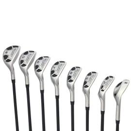 Mens Powerbilt Golf EX-550 Hybrid Iron Set, which Includes: #4, 5, 6, 7, 8, 9, PW +SW Regular Flex Graphite Right Handed New Utility Clubs