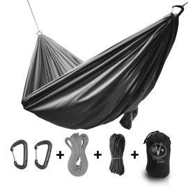 Outdoor Vitals Ultralight Hammock Under 1 lb with Suspension Included, Whoopie Sling Suspension, Tree Straps and Carry Bag (Charcoal, Single)