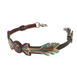 Showman Medium Leather Wither Strap with Painted Arrows and Praying Cowboy Concho