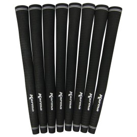 8 Piece Men's Midsize Golf Grips Pro Velvet Karma Black Mid Size Golf Grip Set Pack