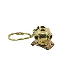 Historical Miniature Brass Divers Helmet Keychain