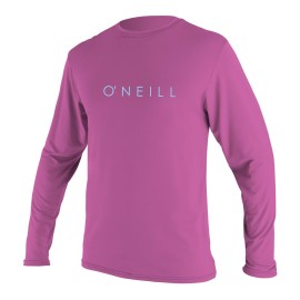 O'Neill Youth Basic Skins UPF 50+ Long Sleeve Sun Shirt, Fox Pink, 12