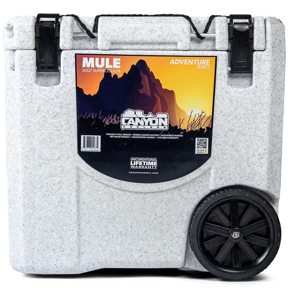 CANYON COOLERS Mule 30 Wheeled rotomolded Cooler-White Marble