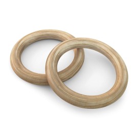 Wood Gymnastic Rings - Premium Heavy Duty Cross Training, Gymnastics Rings, Fitness Rings, Exercise Rings - Great for Your Home Gym - Muscle Ups, Ring Dips, Ring Rows, (1.25 inch Wood Rings Only)