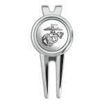 GRAPHICS & MORE Marine Corps USMC Black White Eagle Globe Anchor Logo Officially Licensed Golf Divot Repair Tool and Ball Marker