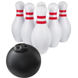 Greenco Giant Inflatable Bowling Set for Outdoor and Indoor, Large Inflatable Bowling Balls & Pins for Kids & Adults, Summer Fun for Pool, Lake, Beach, Party, Lounge, Includes Huge Ball and 6 Pins.