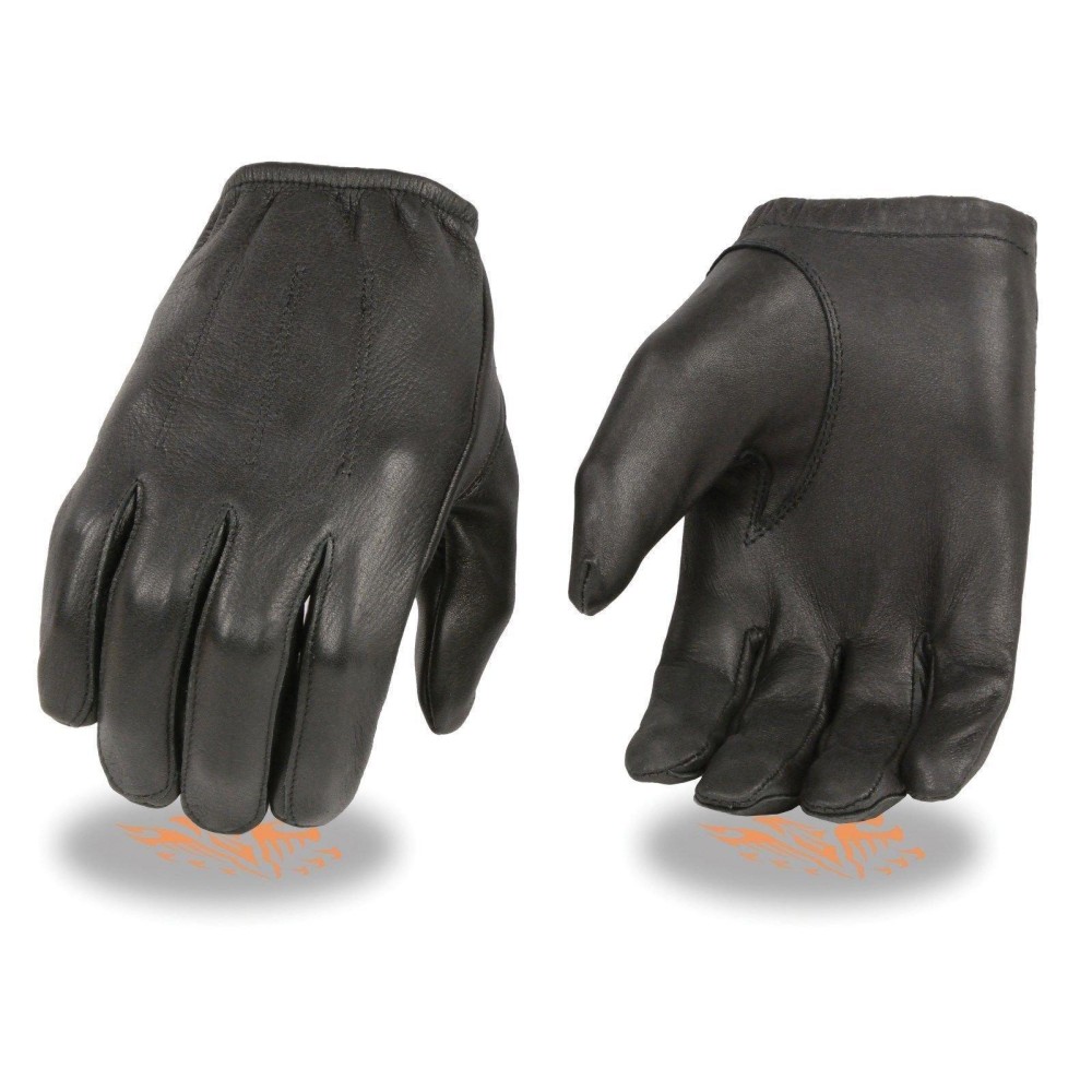 Milwaukee Leather - SH887 Black Mens Deerskin Short Wristed Driving Gloves (Black, Small)