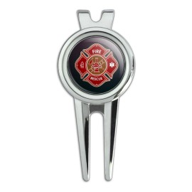 GRAPHICS & MORE Firefighter Fire Rescue Maltese Cross Golf Divot Repair Tool and Ball Marker